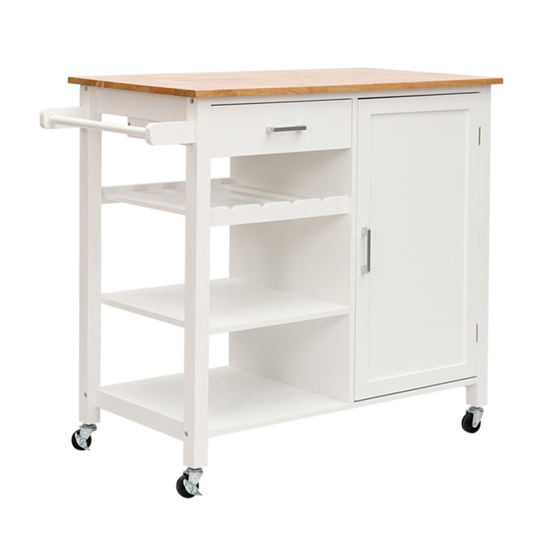Whitman Solid Wood Top Kitchen Cart