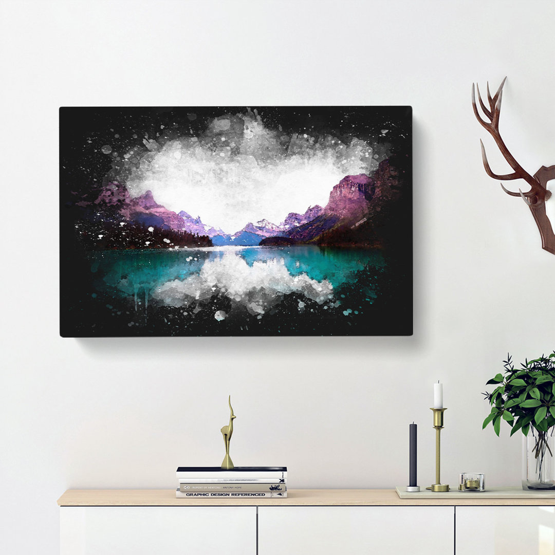 Maligne Lake Scene In Canada - Wrapped Canvas