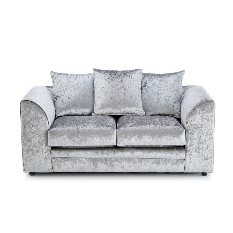 Romelia Velvet Sofa, Silver, 2