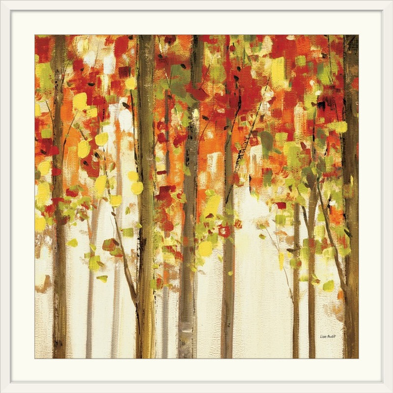 « ii » par lisa audit, reproduction d’art Autumn Forest Study, Cadre blanc, H 20" x l 20" x P 1"