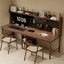 Bureau rectangulaire en bois massif brun noisette-2139134510