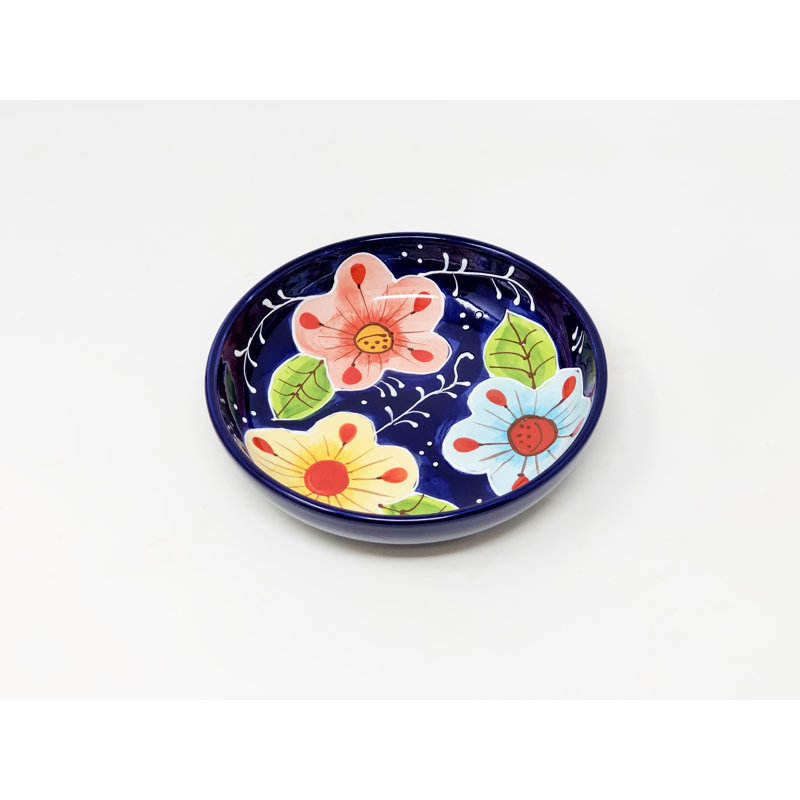 Tyrique Shallow Bowl - Pink Flower 23Cm