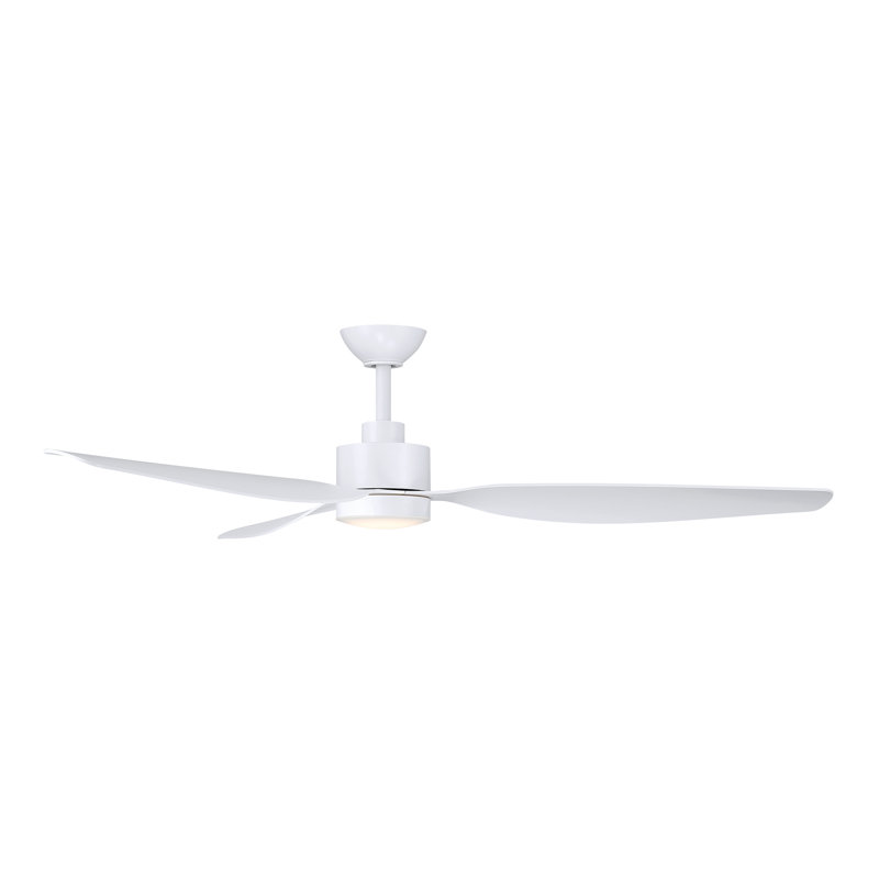 Norwynd 60" 5CCT LED Smart Coastal Rated Indoor/Outdoor Ceiling Fan, White, Flat White