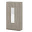 Armoire moderne à 3 portes avec miroir pleine grandeur, tiroirs et armoire de rangement supérieure-126541243