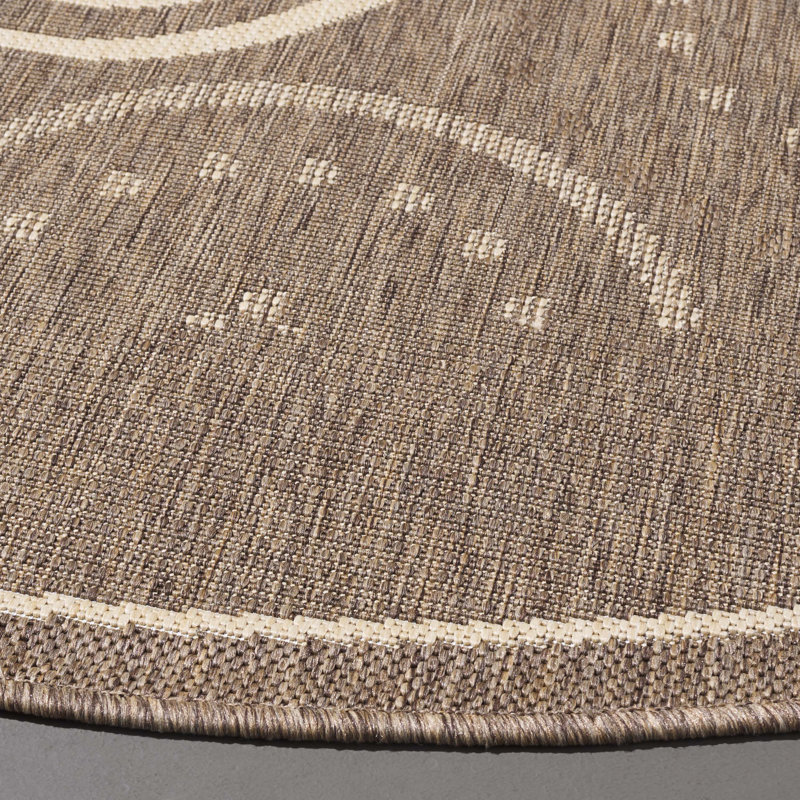 Tapis d'intérieur / extérieur à motif géométrique Herefordshire Performance, Rond 6 pi 7 po