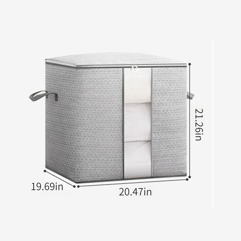 Zippered Clothing Storage Bag With Transparent Window, 21.26" H x 20.47" W x 19.69" D