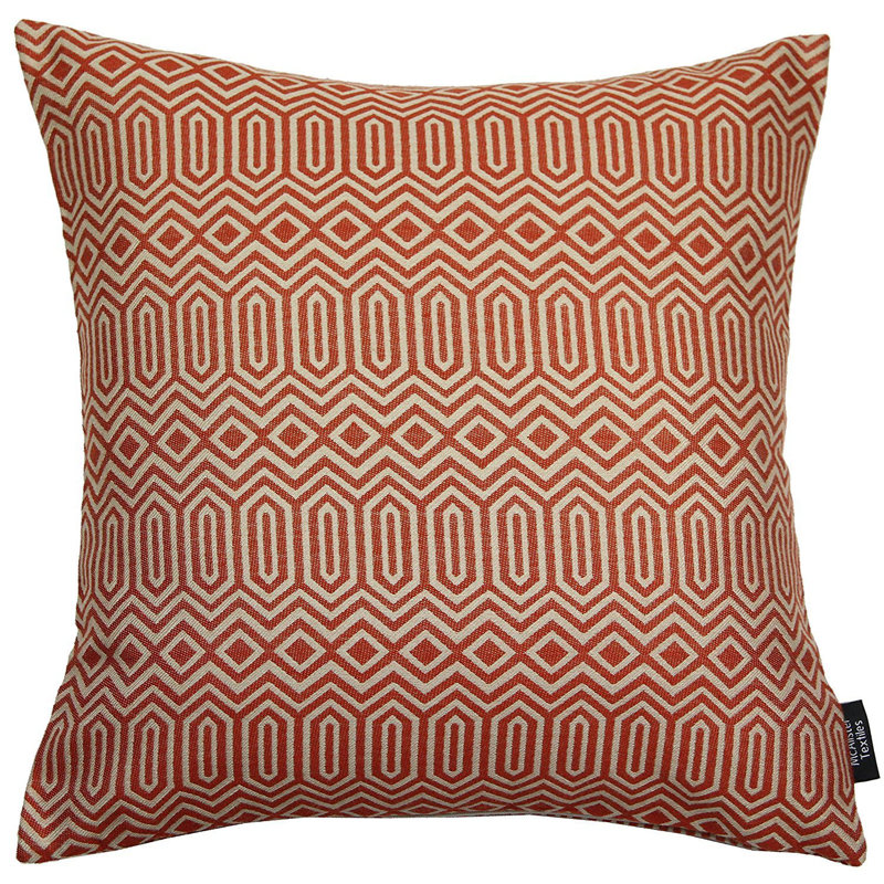 Cynthia Geometric Square Cushion Cover, 60 x 60 cm, Orange