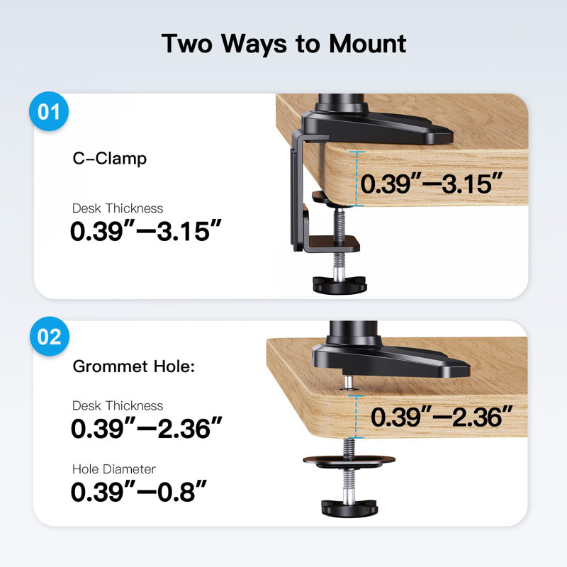 Triple bras de moniteur, adapté aux écrans d'ordinateur de 17 à 32 pouces, bras de moniteur triple réglable, bras de moniteur triple avec ressorts à gaz, bras de moniteur robuste avec une capacité de charge de 17,6 lb par bras, noir.