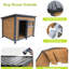 Niche pour chien en bois massif à grand espace, toit imperméable, maisonnette élégante avec toit pratique et porte respirante