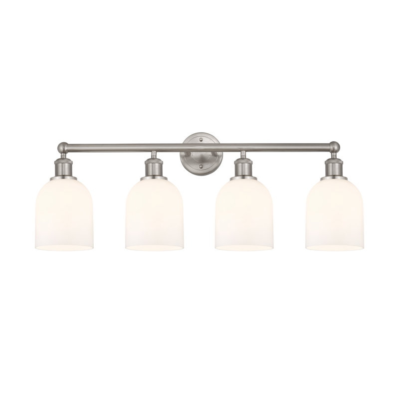 Odaniel 4 - Light Dimmable Vanity Light, Gloss White, Brushed Satin Nickel