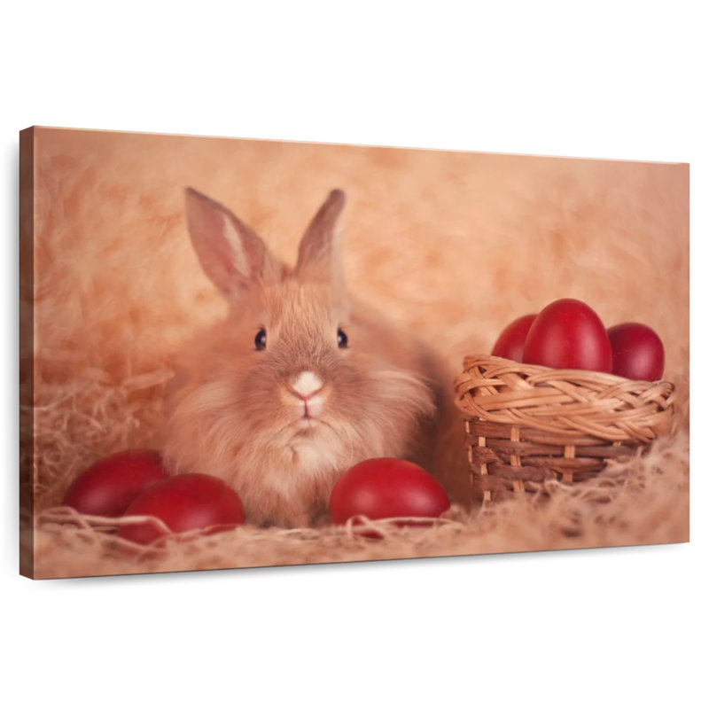 Œufs de Pâques et lapin Lelend, H 30 po x l 45 po