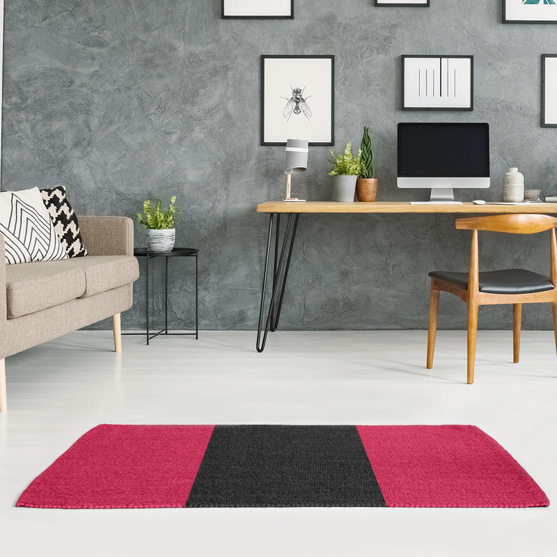 Tapis rouge/noir rayé, Rectangle 2 pi x 3 pi