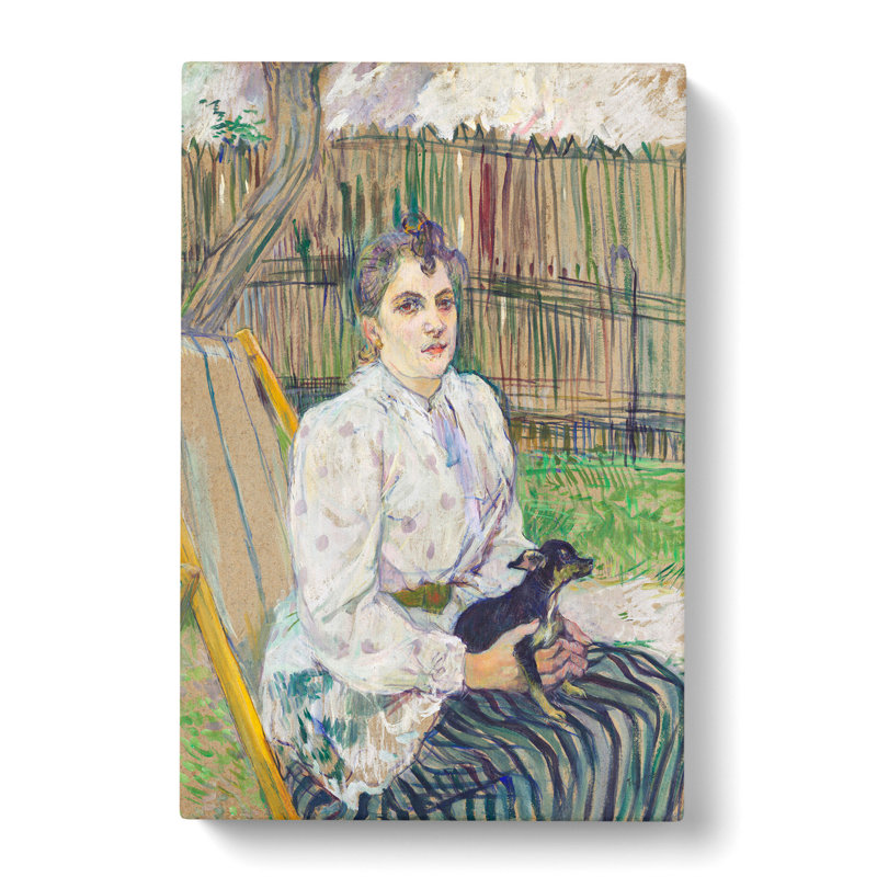 Lady With A Dog by Henri De Toulouse-Lautrec - Wrapped Canvas Painting, 76cm H x 50cm W x 3cm D