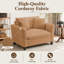 Fauteuil d'appoint surdimensionné en velours côtelé de 118 cm de large, fauteuil d'appoint à assise profonde avec coussins-1575491756
