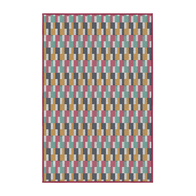 Tapis décoratif à motifs rouge/noir, Rectangle 8 pi x 10 pi
