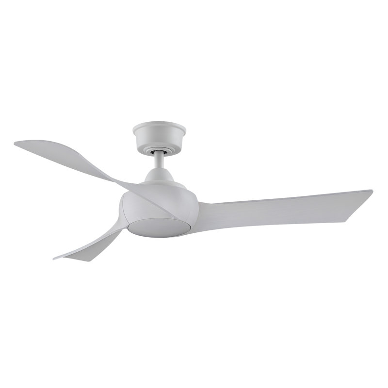 Wrap Custom 48 inch Indoor/Outdoor Ceiling Fan - Matte White with White Washed blades, Matte White, White Washed