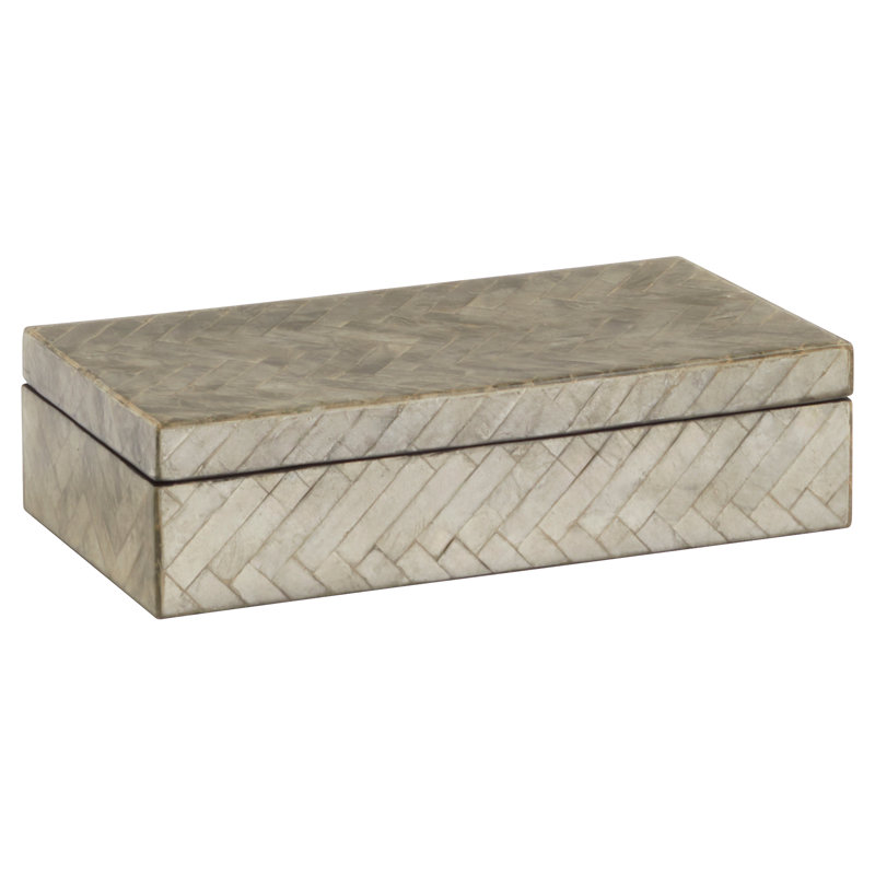 Triton Decorative Box, 3" H x 12.25" W x 6.25" D, Smoke