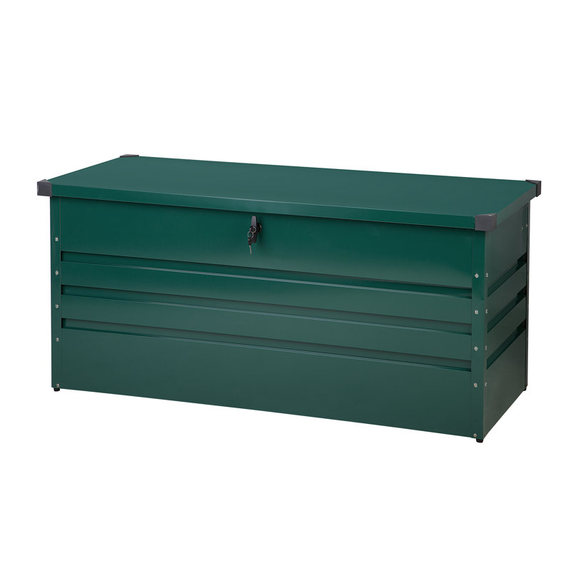 WFX Utility Amante 132cm W 400L Water Resistant Metal Lockable Deck Box, Green
