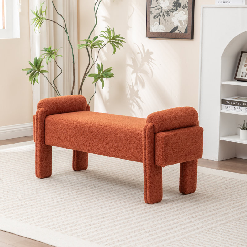 Kaybree Upholstered Bench, Orange