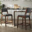  Ensemble de 4 tabourets de bar rembourrés à hauteur rapide de style moderne avec pieds en bois-979889908-979889897