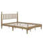 Grand lit plateforme rétro en bois avec tête de lit en forme de gourde, cadre de lit avec support en lattes de bois, pour la chambre à coucher