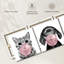 «Funny Animal Bubble Gum», ensemble de 3 reproductions sur toile 3 pièces-93062774