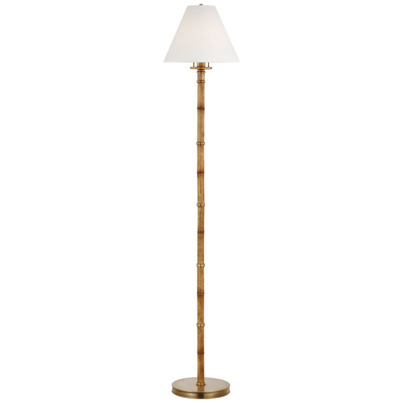 Ralph Lauren Dalfern Petite Reading Floor Lamp, White Parchment, Waxed Bamboo/Gold