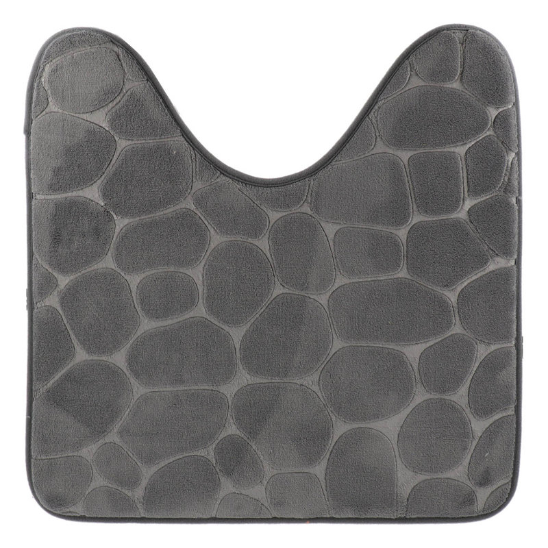 Tapis de bain Contour en mousse viscoélastique 3D galet L 20 po x l 20 po, gris