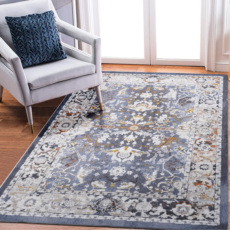 Tapis bleu tissé et tissé bleu 6X9