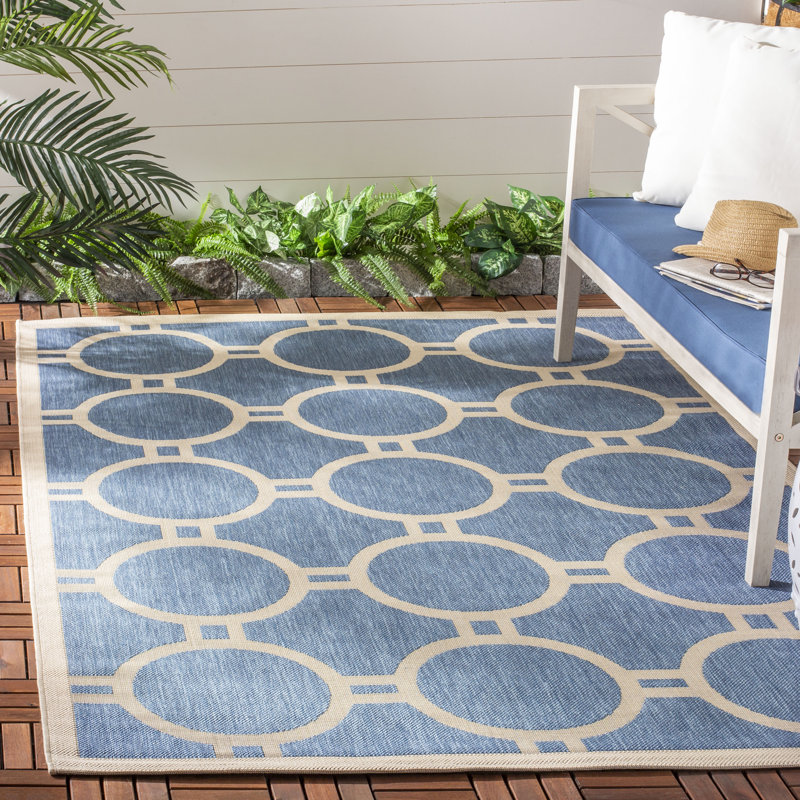 Courtyard Performance Geometric Rug, 4' x 5'7"