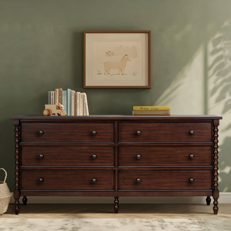 Beckett 6-Drawer Wood Large Dresser, Morocco Brown