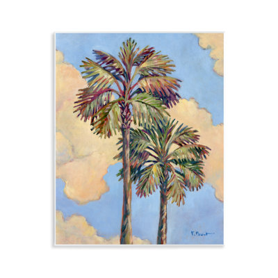  Two Palm Trees & Clouds Wall Plaque Art by Paul Brent