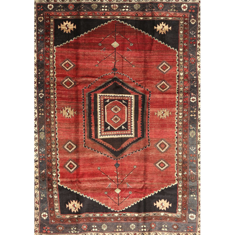 Tapis oriental oriental / noir / crème, Rectangle 7 pi x 10 pi