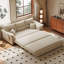 Canapé-lit en suède beige Causeuse-129743132
