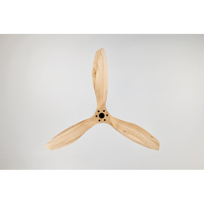 Hexanova Smart Ceiling Fan, 60", Black with Natural Wood Blades