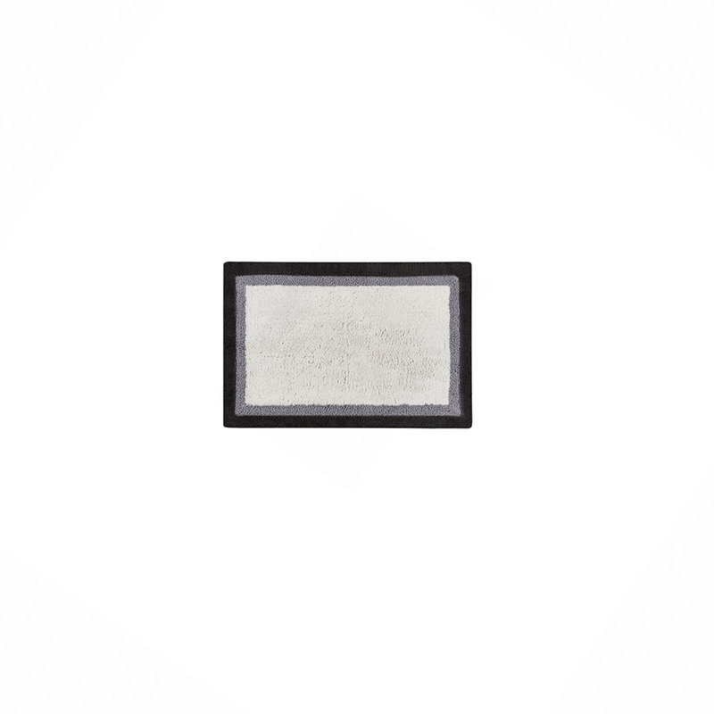 Tapis de bain en coton touffeté, Gris, Simple - L 30 po x l 20 po