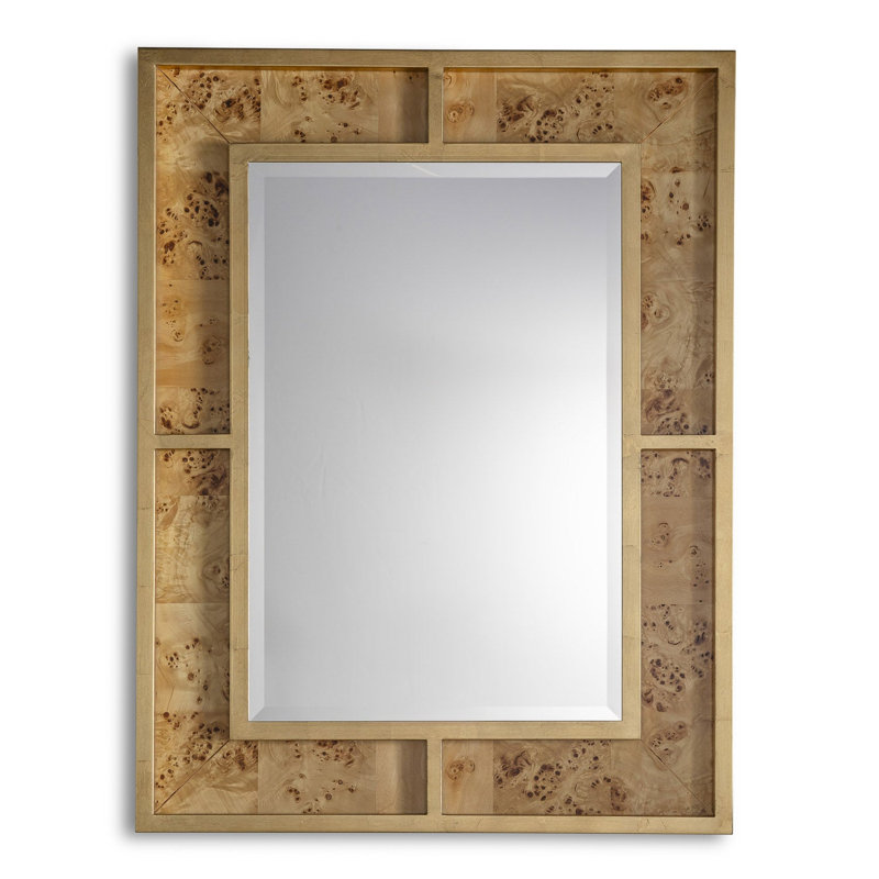 Bedford Mirror, Gold, Monarch Burl