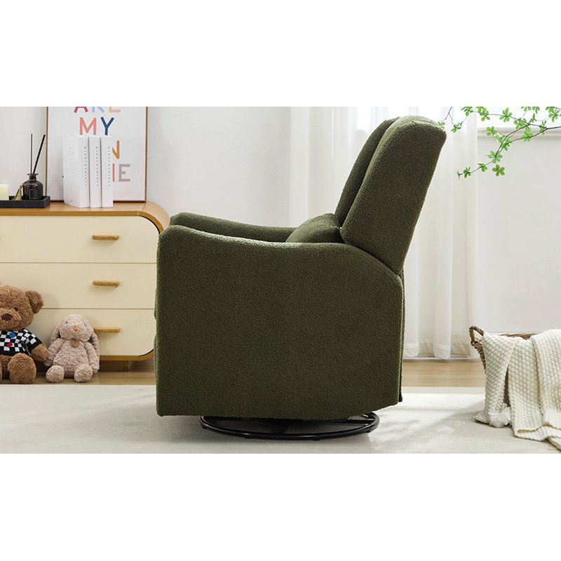 Fauteuil inclinable pivotant à bascule de 75 cm de large, avec dossier à oreilles, fauteuil à bascule, chaise berçante pour chambre d'enfant