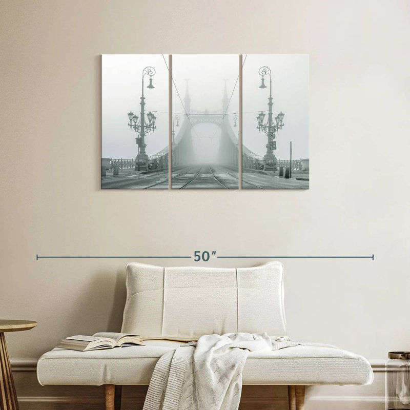 Lilie Foggy Liberty Bridge, 24" H x 38" W