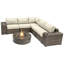 Ensemble de conversation pour 4 personnes avec foyer et coussins Sunbrella Lsi-716198476