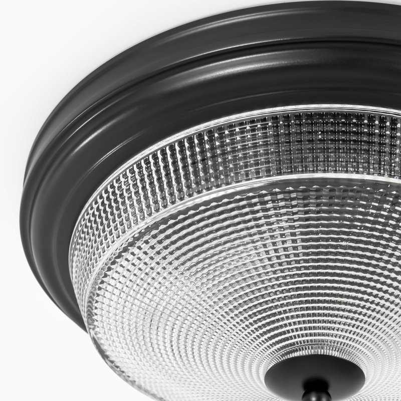 Plafonnier encastré en verre 2 lumières