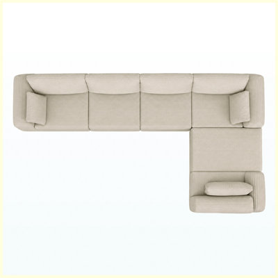 Ensemble de canapé modulaire en L L, ensemble de canapé de salon modulaire en U en forme de U de 130 po avec 4 coussins, canapé-lit bricolage pour salon, appartement, chambre à coucher, chameau, velours côtelé