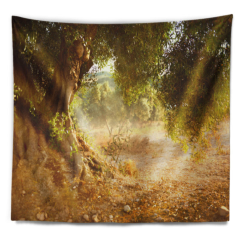 Tapisserie de noël de l’arbre de vieillesse the landscape, H 78 po x l 92 po