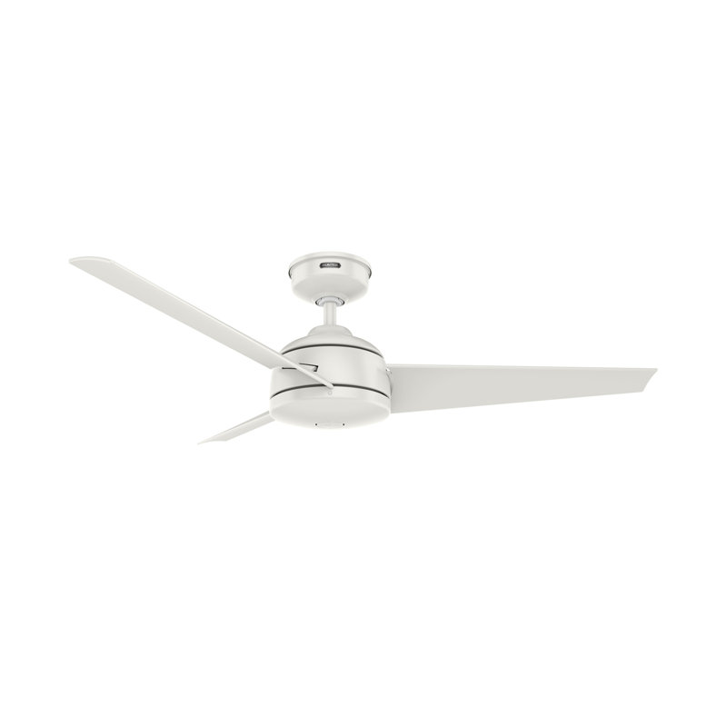 52" Trimaran 3 - Blade Outdoor Standard Ceiling Fan with Wall Control, White