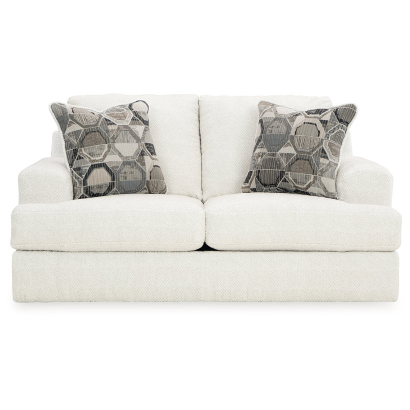 70" Velvet Pillow Top Arm Loveseat, Linen Velvet