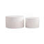 Ensemble de 2 tables basses rondes avec rangement caché - Tables d'appoint modernes en panneau de fibres à densité moyenne ondulées (26,77 po / 19,69 po) pour les petits espaces, tables de salon / chambre à coucher entièrement assemblées