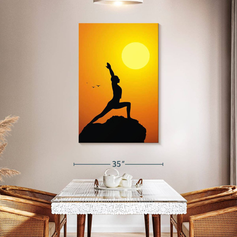 Senne, coucher de soleil, yoga, H 30 po x l 20 po