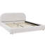 Structure de lit grand format avec tête de lit courbée, design minimaliste, tissu d'usure circulaire, structure rembourrée avec pieds robustes, style moderne pour les chambres contemporaines-690431106