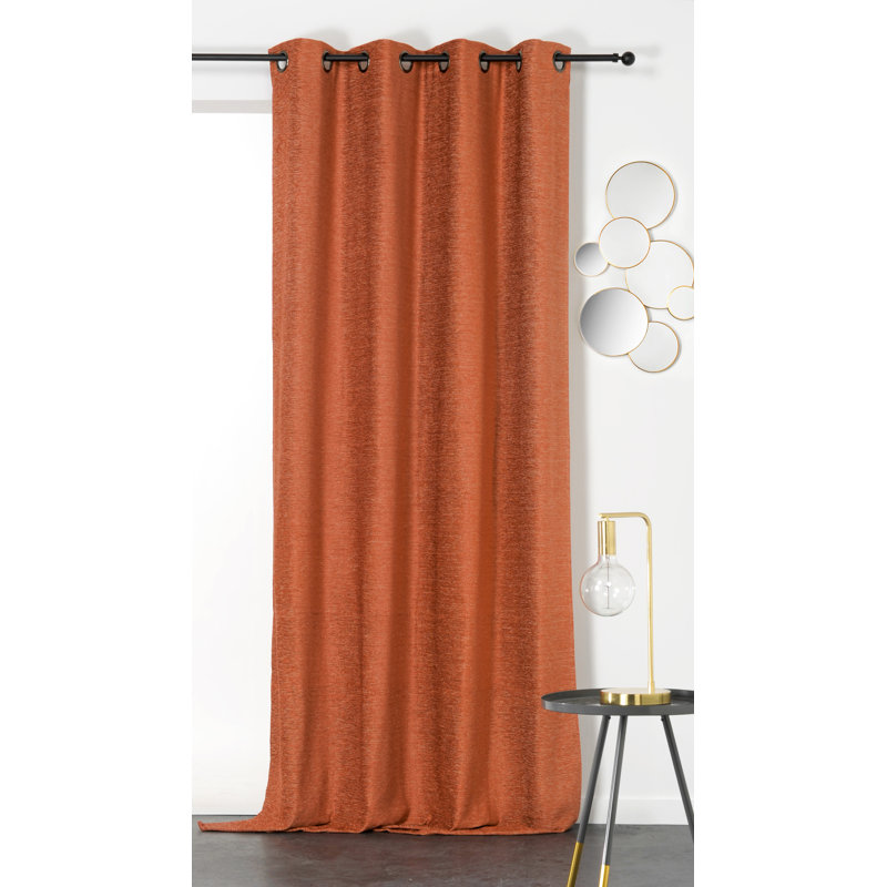 Gianvittorio Room Darkening Curtain Single Panel, Orange