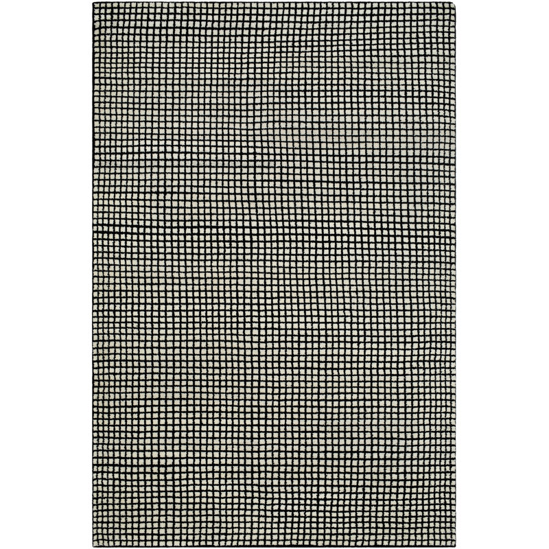 Damier Wool Checkered Area Rug, Rectangle 2' x 3'